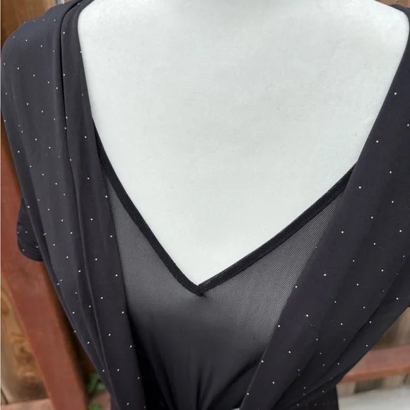 MaxMara Black Wrap polka dot Dress - size L - Picture 3 of 9